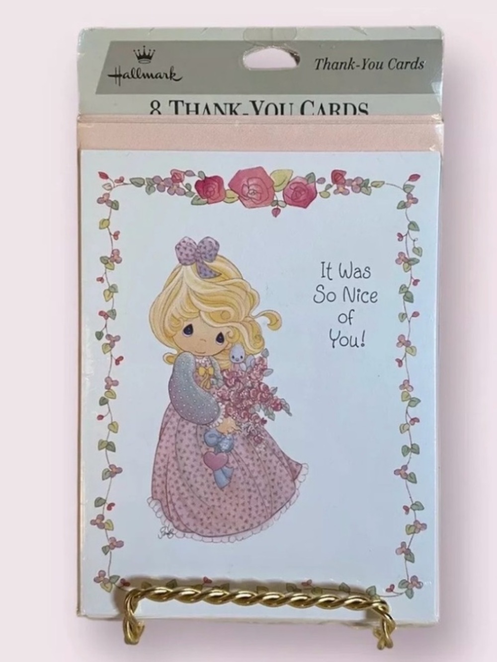 Vintage 90s Precious Moments Thank-You Cards New in Packaging Hallmark Pastel